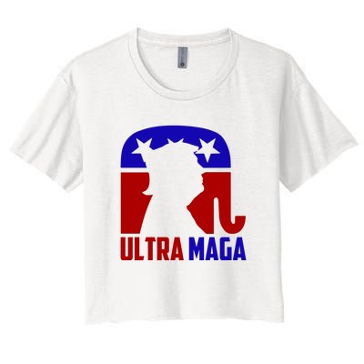 Ultra MAGA Conservative Donald Trump Women's Crop Top Tee