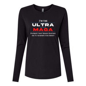 Ultra MAGA Funny Anti Biden Conservative Womens Cotton Relaxed Long Sleeve T-Shirt