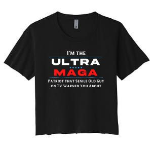 Ultra MAGA Funny Anti Biden Conservative Women's Crop Top Tee