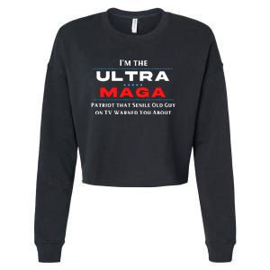 Ultra MAGA Funny Anti Biden Conservative Cropped Pullover Crew