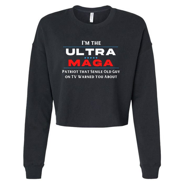 Ultra MAGA Funny Anti Biden Conservative Cropped Pullover Crew