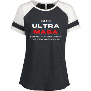 Ultra MAGA Funny Anti Biden Conservative Enza Ladies Jersey Colorblock Tee