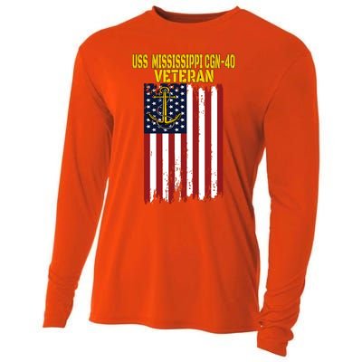 Uss Mississippi Cgn40 Cruiser Veterans Day Fathers Day Cooling Performance Long Sleeve Crew