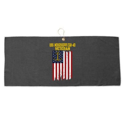 Uss Mississippi Cgn40 Cruiser Veterans Day Fathers Day Large Microfiber Waffle Golf Towel