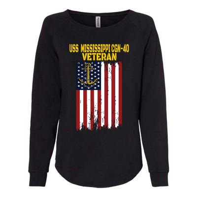 Uss Mississippi Cgn40 Cruiser Veterans Day Fathers Day Womens California Wash Sweatshirt