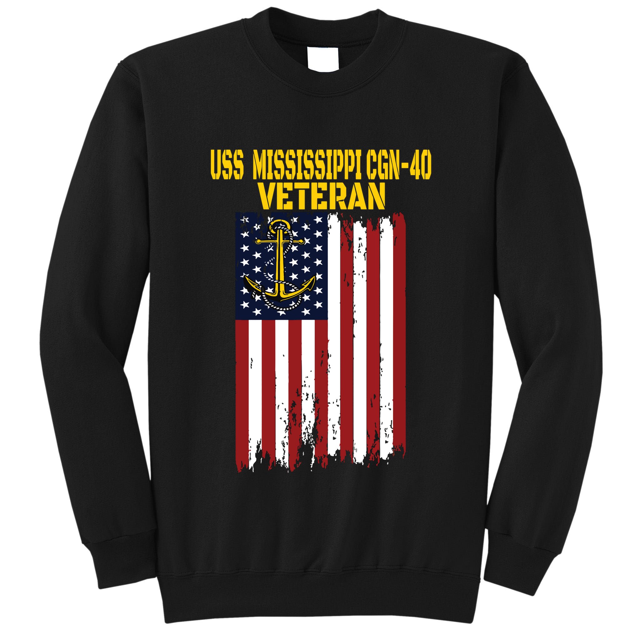 Uss Mississippi Cgn40 Cruiser Veterans Day Fathers Day Tall Sweatshirt