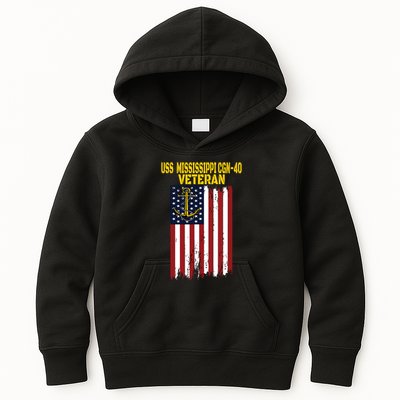 Uss Mississippi Cgn40 Cruiser Veterans Day Fathers Day Kids Hoodie