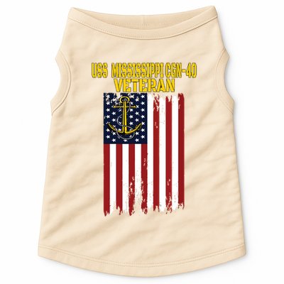 Uss Mississippi Cgn40 Cruiser Veterans Day Fathers Day Doggie Tank