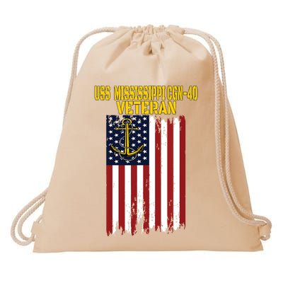 Uss Mississippi Cgn40 Cruiser Veterans Day Fathers Day Drawstring Bag