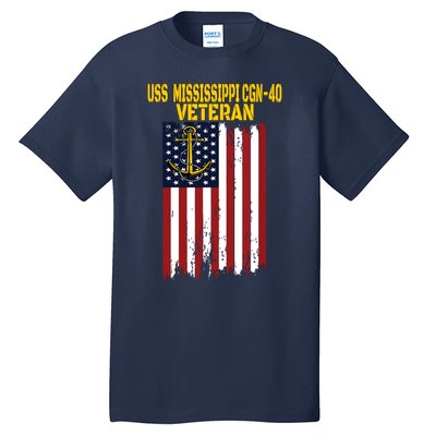 Uss Mississippi Cgn40 Cruiser Veterans Day Fathers Day Tall T-Shirt