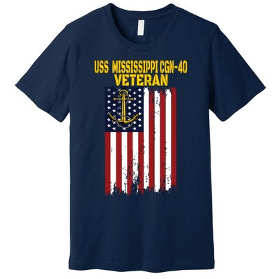 Uss Mississippi Cgn40 Cruiser Veterans Day Fathers Day Premium T-Shirt