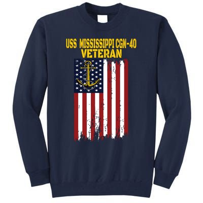 Uss Mississippi Cgn40 Cruiser Veterans Day Fathers Day Tall Sweatshirt