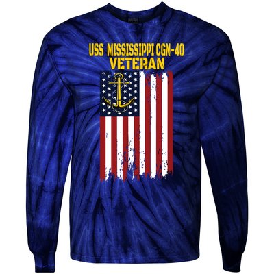 Uss Mississippi Cgn40 Cruiser Veterans Day Fathers Day Tie-Dye Long Sleeve Shirt