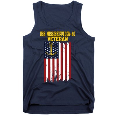 Uss Mississippi Cgn40 Cruiser Veterans Day Fathers Day Tank Top