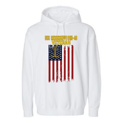 Uss Mississippi Cgn40 Cruiser Veterans Day Fathers Day Garment-Dyed Fleece Hoodie