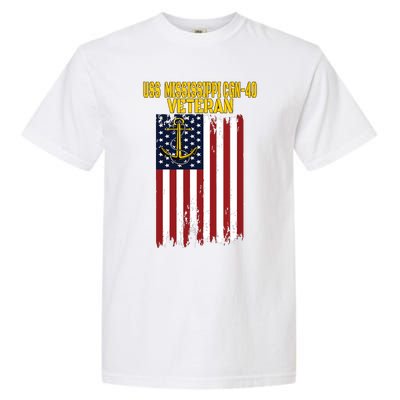 Uss Mississippi Cgn40 Cruiser Veterans Day Fathers Day Garment-Dyed Heavyweight T-Shirt