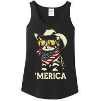 Usa Merica Cat 4th Of July Women Funny Patriotic Ladies Essential Tank