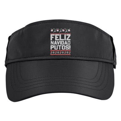 Ugly Mexican Christmas Sweater Feliz Navidad Putos Funny Adult Drive Performance Visor