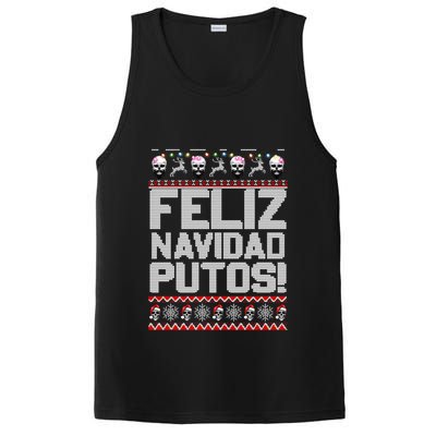 Ugly Mexican Christmas Sweater Feliz Navidad Putos Funny PosiCharge Competitor Tank