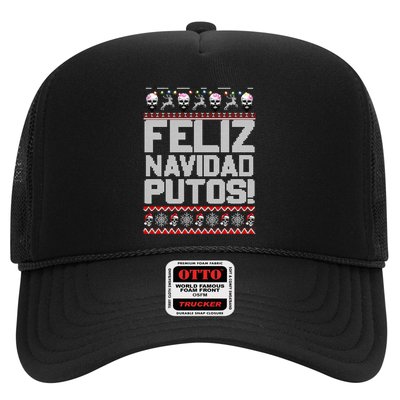 Ugly Mexican Christmas Sweater Feliz Navidad Putos Funny Trucker Hat