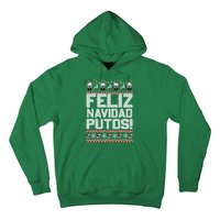 Ugly Mexican Christmas Sweater Feliz Navidad Putos Funny Hoodie