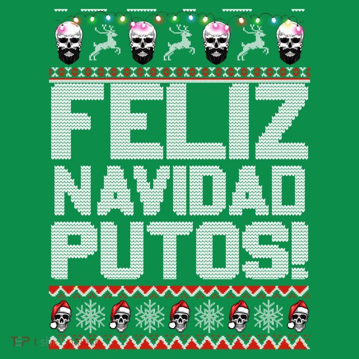 Ugly Mexican Christmas Sweater Feliz Navidad Putos Funny Baby Bodysuit