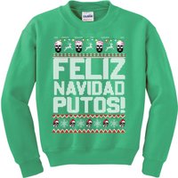 Ugly Mexican Christmas Sweater Feliz Navidad Putos Funny Kids Sweatshirt