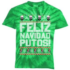 Ugly Mexican Christmas Sweater Feliz Navidad Putos Funny Kids Tie-Dye T-Shirt