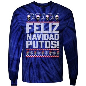 Ugly Mexican Christmas Sweater Feliz Navidad Putos Funny Tie-Dye Long Sleeve Shirt