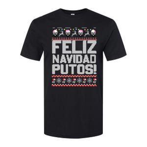 Ugly Mexican Christmas Sweater Feliz Navidad Putos Funny Softstyle CVC T-Shirt