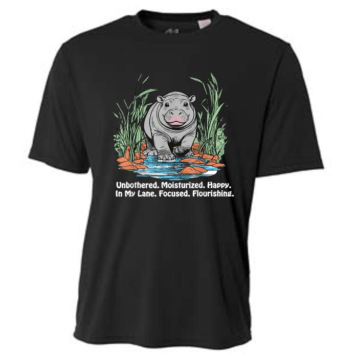 Unbothered Moo Deng Bouncy Pig Cooling Performance Crew T-Shirt