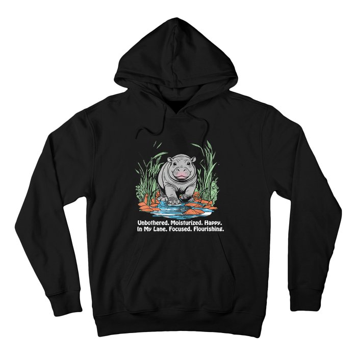 Unbothered Moo Deng Bouncy Pig Hoodie