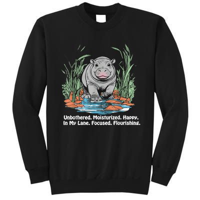 Unbothered Moo Deng Bouncy Pig Sweatshirt