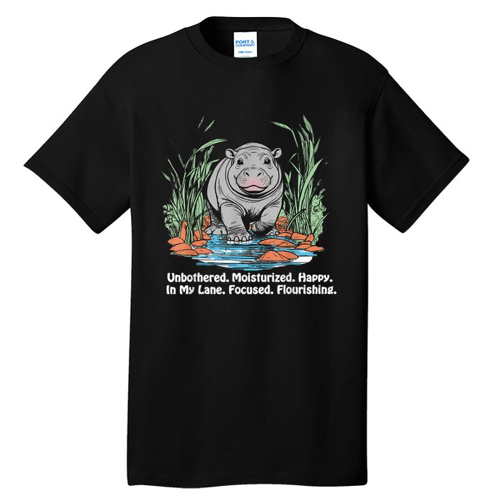 Unbothered Moo Deng Bouncy Pig Tall T-Shirt