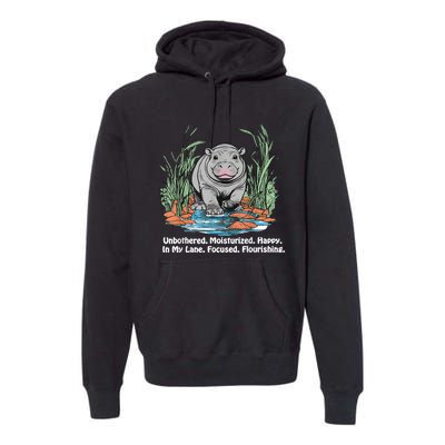 Unbothered Moo Deng Bouncy Pig Premium Hoodie