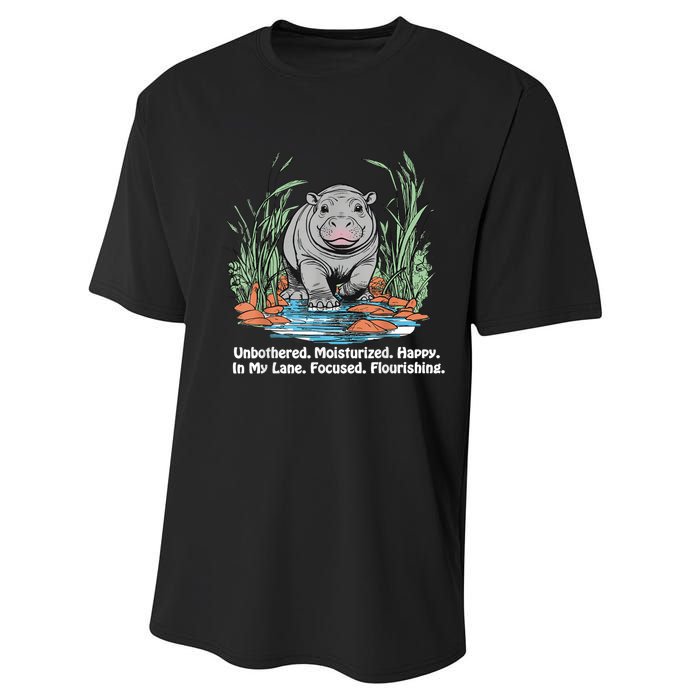 Unbothered Moo Deng Bouncy Pig Performance Sprint T-Shirt