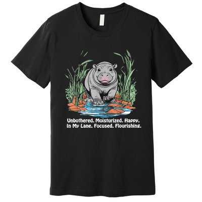 Unbothered Moo Deng Bouncy Pig Premium T-Shirt