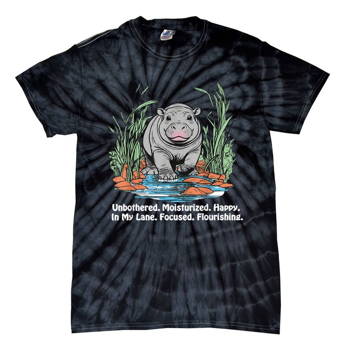 Unbothered Moo Deng Bouncy Pig Tie-Dye T-Shirt