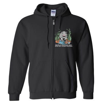 Unbothered Moo Deng Bouncy Pig Full Zip Hoodie