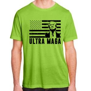 Ultra Maga Donald Trump Usa Flag Adult ChromaSoft Performance T-Shirt