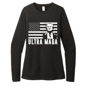 Ultra Maga Donald Trump Usa Flag Womens CVC Long Sleeve Shirt