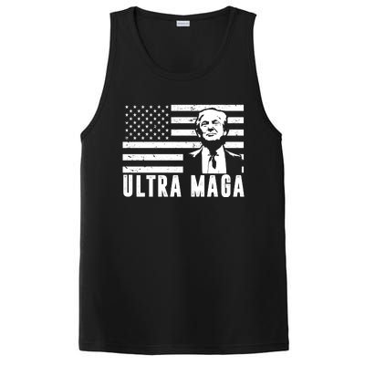 Ultra Maga Donald Trump Usa Flag PosiCharge Competitor Tank