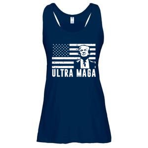 Ultra Maga Donald Trump Usa Flag Ladies Essential Flowy Tank