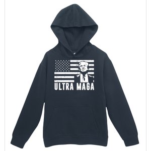 Ultra Maga Donald Trump Usa Flag Urban Pullover Hoodie