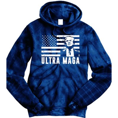 Ultra Maga Donald Trump Usa Flag Tie Dye Hoodie