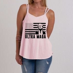 Ultra Maga Donald Trump Usa Flag Women's Strappy Tank