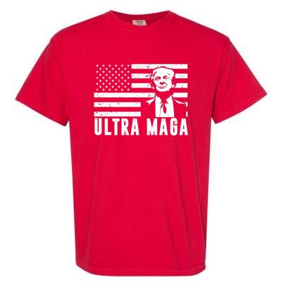 Ultra Maga Donald Trump Usa Flag Garment-Dyed Heavyweight T-Shirt