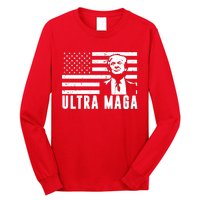 Ultra Maga Donald Trump Usa Flag Long Sleeve Shirt