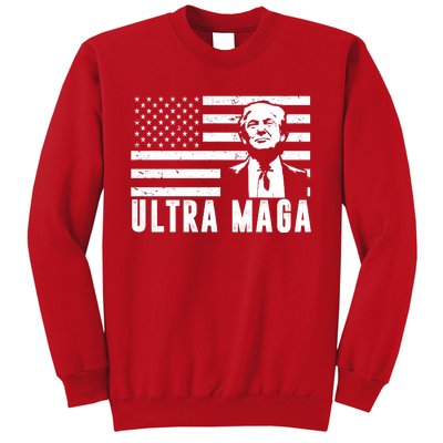 Ultra Maga Donald Trump Usa Flag Sweatshirt