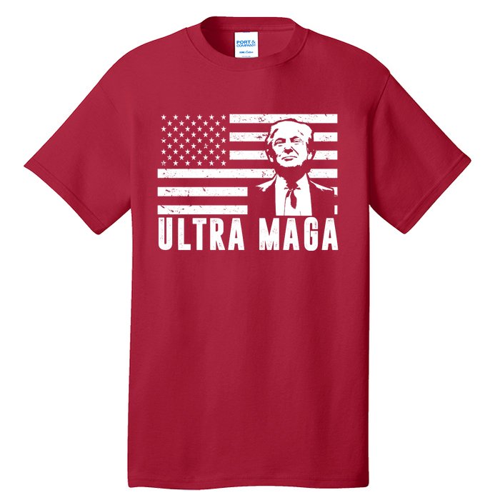 Ultra Maga Donald Trump Usa Flag Tall T-Shirt